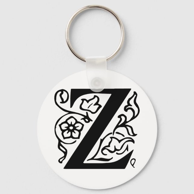 Fancy Letter Z Key Ring (Front)