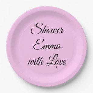 Fancy Letters Bridal Shower Paper Plate