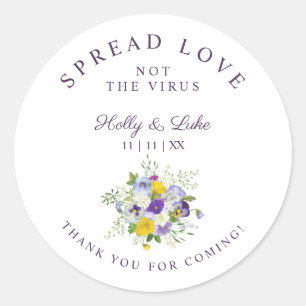 Fancy Lilac & Yellow Shades Floral Bouquet Wedding Classic Round Sticker