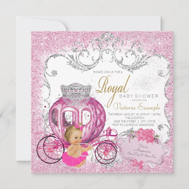 Fancy Little Princess Fairytale Baby Girl Shower Invitation (Front)