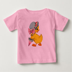 Fancy Little Vintage Easter Chick w/Hat & Umbrella Baby T-Shirt
