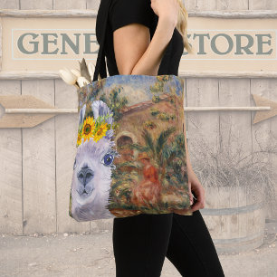 Fancy Llama and Renoir's Farmhouse  Tote Bag
