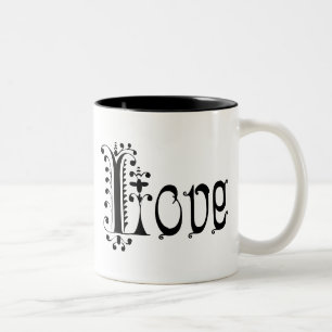Fancy Loopy Love Two-Tone Coffee Mug
