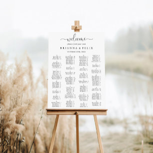 Fancy Love Script Alphabetical Seating Chart