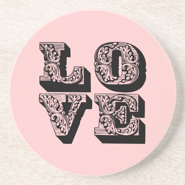 Fancy LOVE Square Coaster (Front)