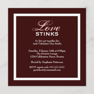 Fancy Love Stinks Anti-Valentines Day Party Invitation