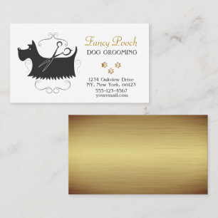 Fancy Luxury Pet Dog Grooming Service Business Card