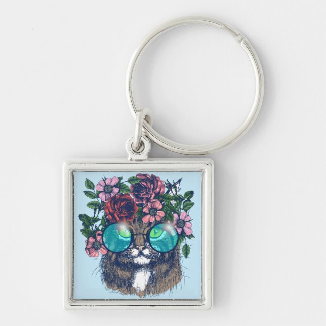 Fancy Maine Coon Key Ring (Front)