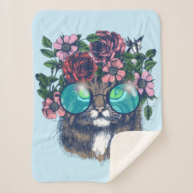 Fancy Maine Coon Sherpa Blanket (Front)