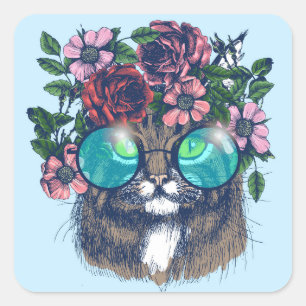 Fancy Maine Coon Square Sticker