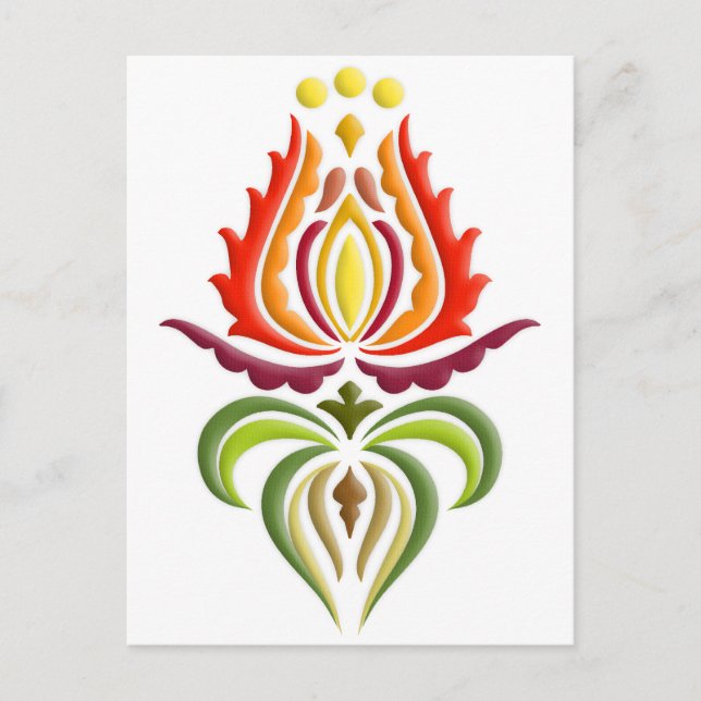 Fancy Mantle Embroidery - Hungarian Folk Art Postcard (Front)