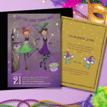 Fancy Mardi Gras Dancing Girls Party Purple