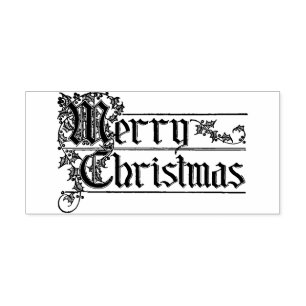 Fancy Merry Christmas Rubber Stamp