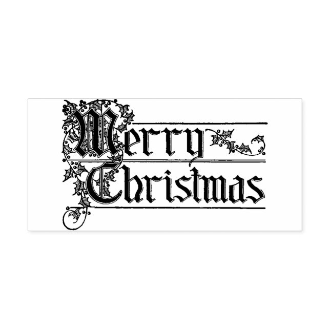 Fancy Merry Christmas Rubber Stamp  (Imprint)