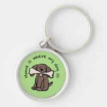 Fancy Metal Brown Dog Key Chain