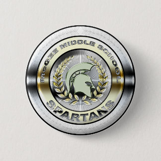 Fancy Metallic Spartan Logo #1 6 Cm Round Badge