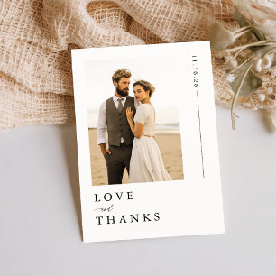 Fancy Minimalist Photo Wedding Thank You Card