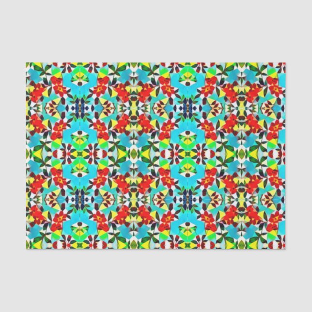Fancy Mixed Colours Abstract Art For Decoupage  Tissue Paper (Front)