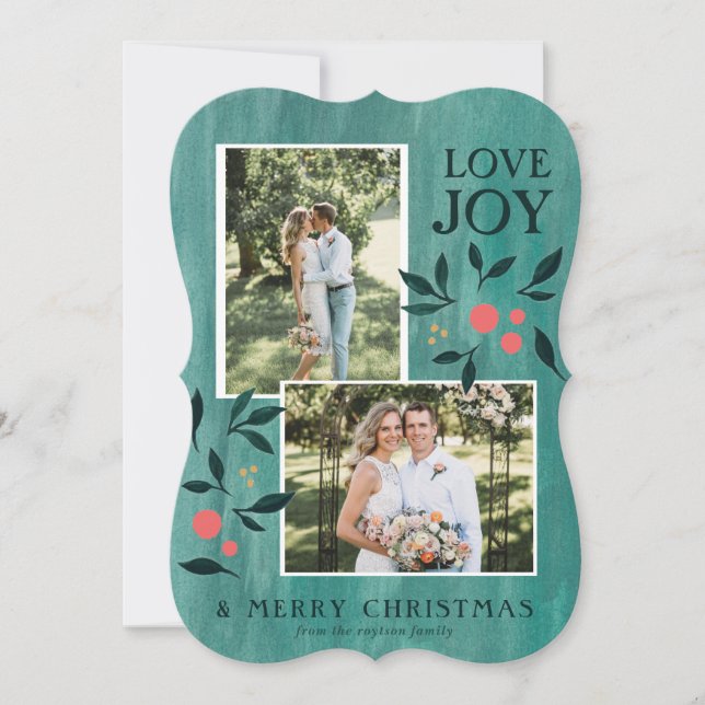 Fancy Modern - Christmas Card - Green - Photo Card (Front)