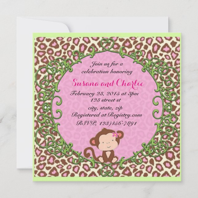 Fancy Monkey Invitation (Front)