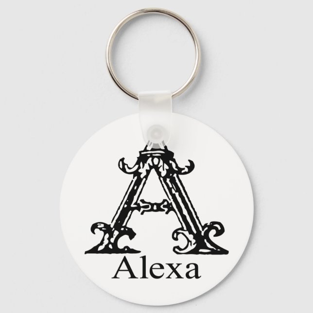 Fancy Monogram: Alexa Key Ring (Front)