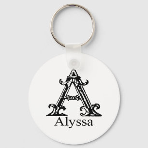 Fancy Monogram: Alyssa Key Ring