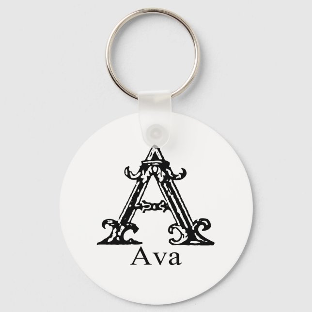 Fancy Monogram: Ava Key Ring (Front)