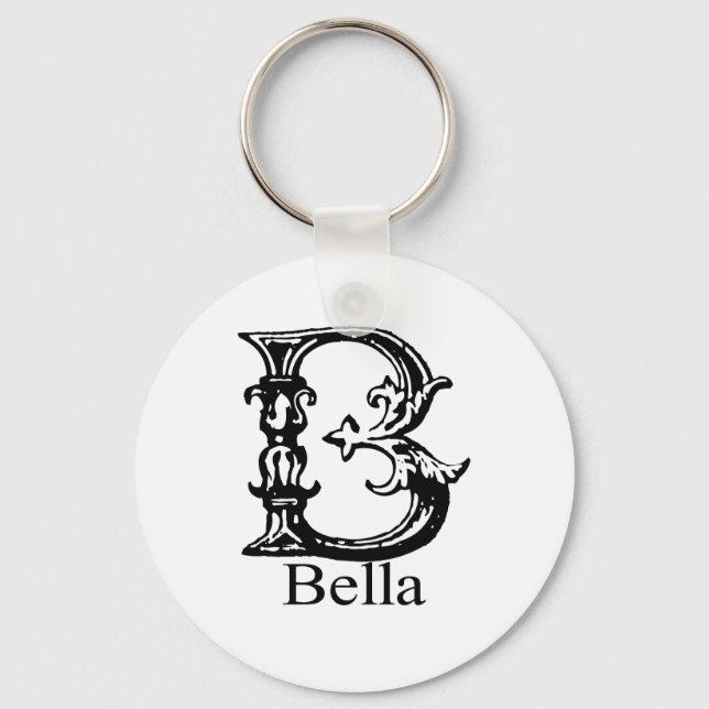 Fancy Monogram: Bella Key Ring (Front)