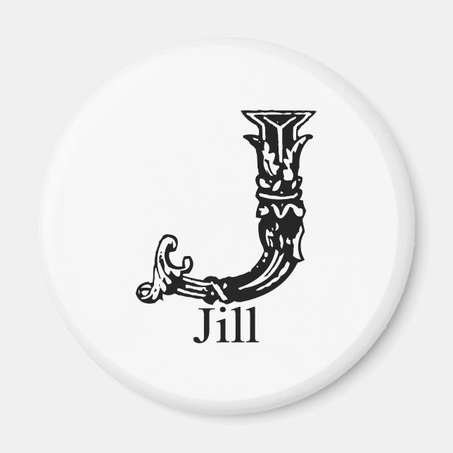 Fancy Monogram: Jill Magnet (Front)