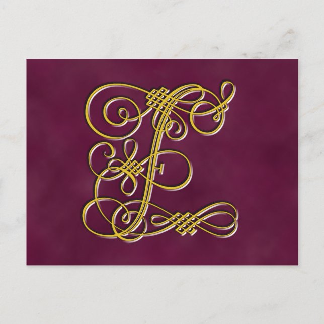 Fancy Monogram Letter F Postcard (Front)