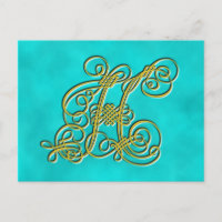 Fancy Monogram Letter H, Customise Colour