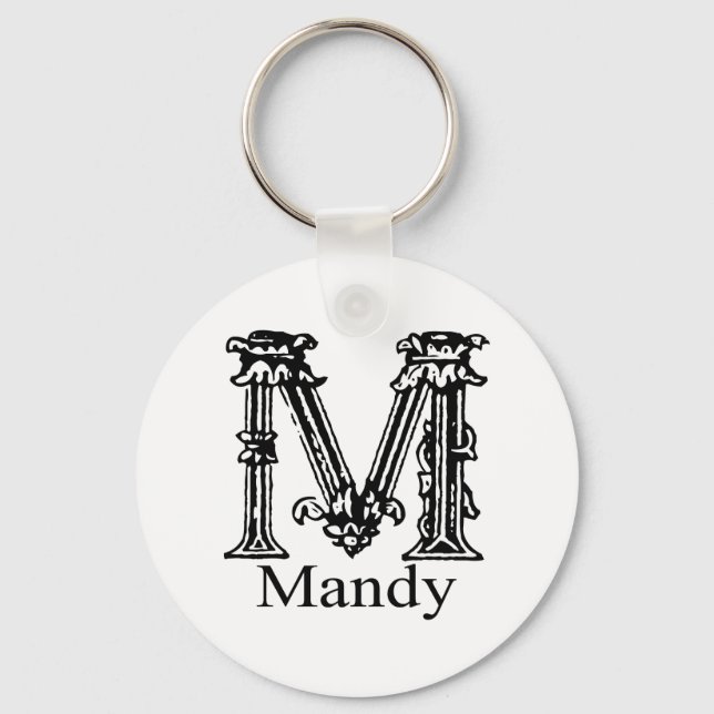 Fancy Monogram: Mandy Key Ring (Front)