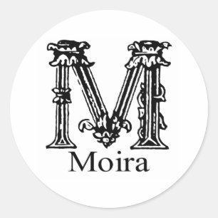 Fancy Monogram: Moira Classic Round Sticker