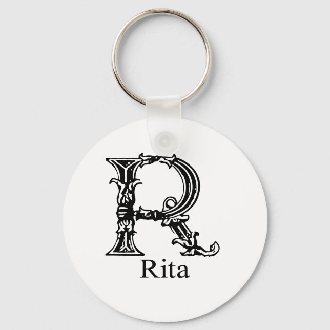 Fancy Monogram: Rita Key Ring (Front)