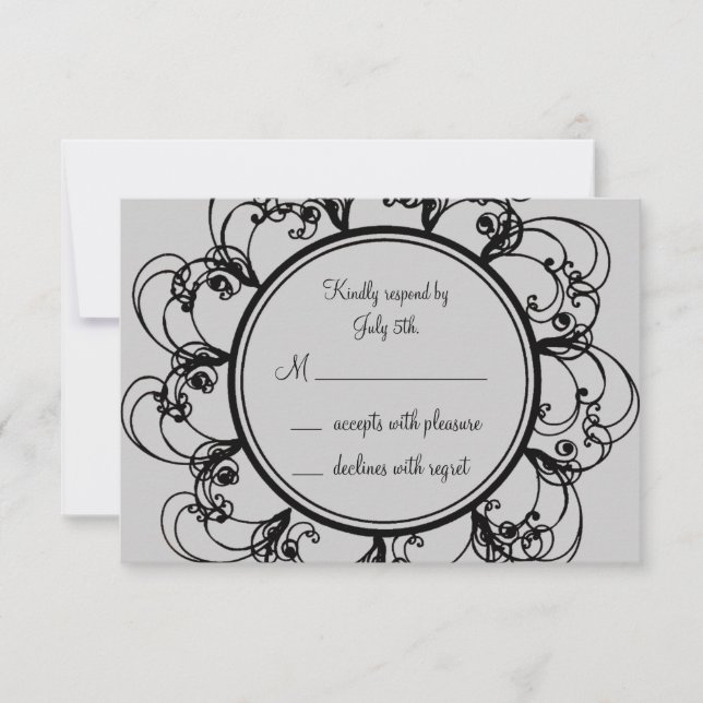Fancy Monogram RSVP (grey) (Front)