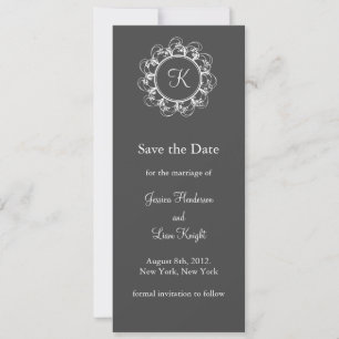 Fancy Monogram Save the Date (grey)