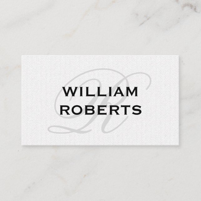 Fancy Monogram Wavy Business Card (Front)