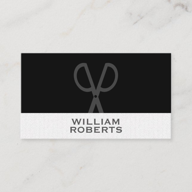 Fancy Monogram Wavy Salon Shears Business Card (Front)