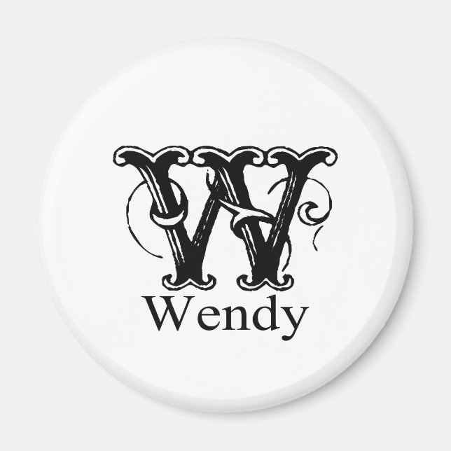 Fancy Monogram: Wendy Magnet (Front)