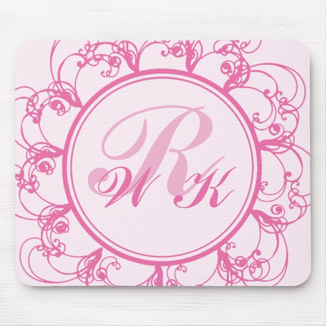Fancy Monogrammed Mouse Pad (Front)