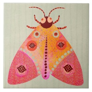 Fancy Moth Ceramic Kitchen Tile