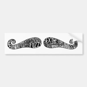 Fancy Moustache words bumper sticker