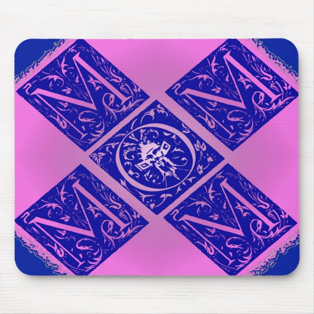 Fancy Mum Text in Blue and Purple Mouse Pad (Front)