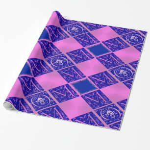 Fancy Mum Text in Blue and Purple Wrapping Paper