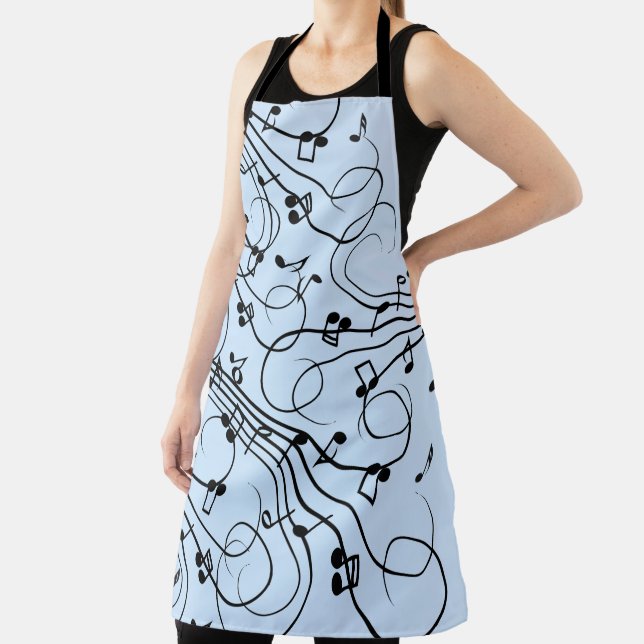 Fancy Music Notes Blue Apron (Insitu)