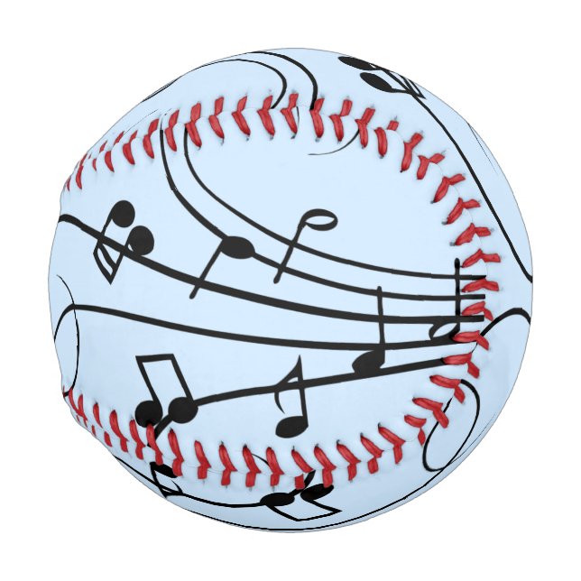 Fancy Music Notes Blue Baseball (Front Right)