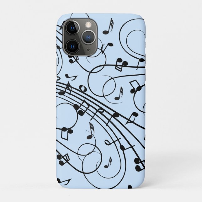 Fancy Music Notes Blue Case-Mate iPhone Case (Back)