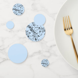 Fancy Music Notes Blue Confetti