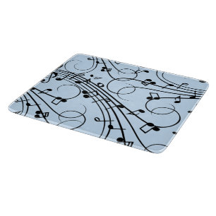 Fancy Music Notes Blue Cutting Board