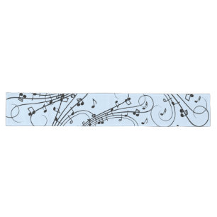 Fancy Music Notes Blue Long Table Runner